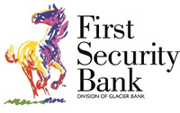 First Security Bank Division of Glacier Bank logo of multi-colored horse